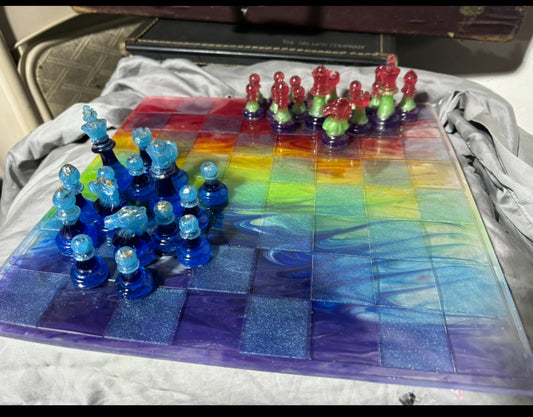 Fire rainbows chess board